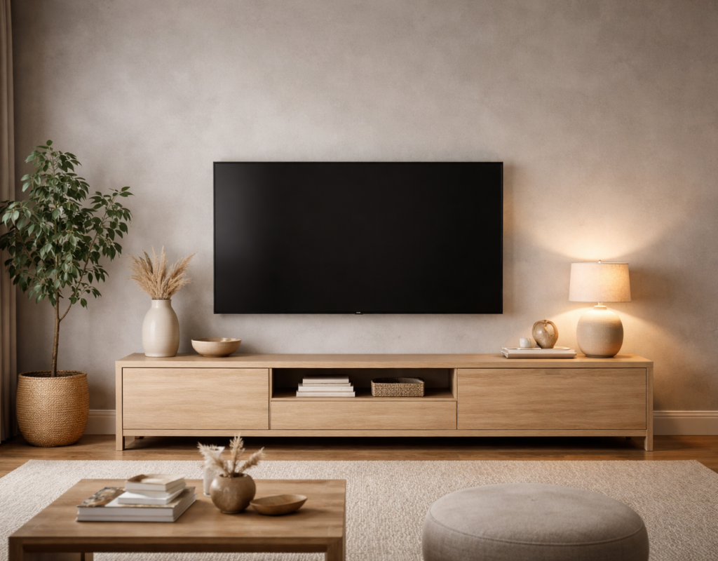 modern tv unit interior designs with LED lighting